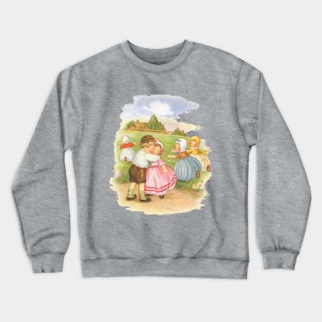 Vintage Georgie Porgie, Puddin' and Pie Nursery Rhyme Crewneck Sweatshirt by MasterpieceCafe